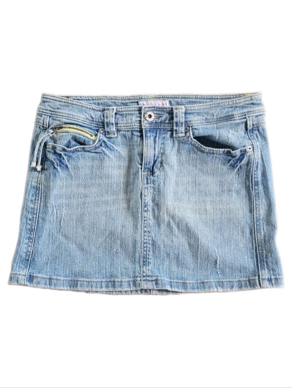 Tommy Hilfiger Women's Vintage Y2K Mini Skirt Size 5 Blue Denim Pockets Logo S